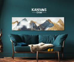 Soyut Dağlar Panoramik Kanvas Tablo