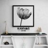 Siyah Beyaz Sade Cicek Kanvas Tablo Kanvas Evim 4