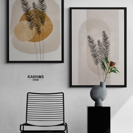 Bugday Basaklari Minimalist 2Li Set Kombin Kanvas Tuval Tablo Kanvas Evim 4