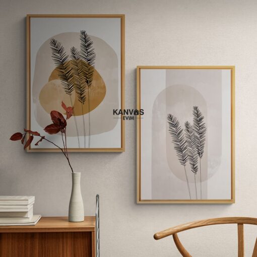 Bugday Basaklari Minimalist 2Li Set Kombin Kanvas Tuval Tablo Kanvas Evim 5