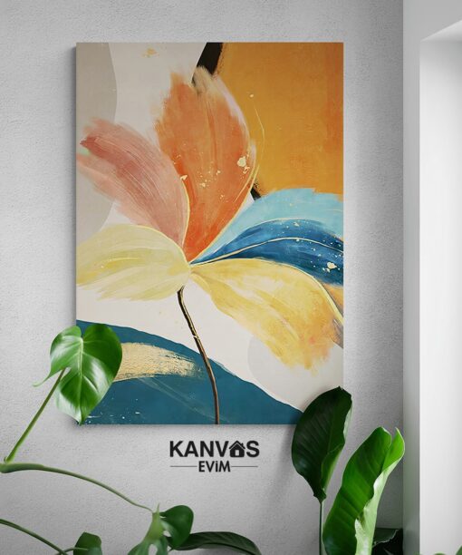 Renkli Yapraklar Cicek Kanvas Tablo Kanvas Evim 6