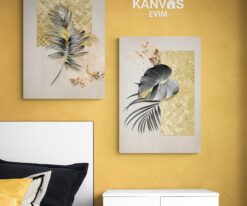 Tropikal Yaprak Desenli 2Li Set Kombin Kanvas Tablo Kanvas Evim 6