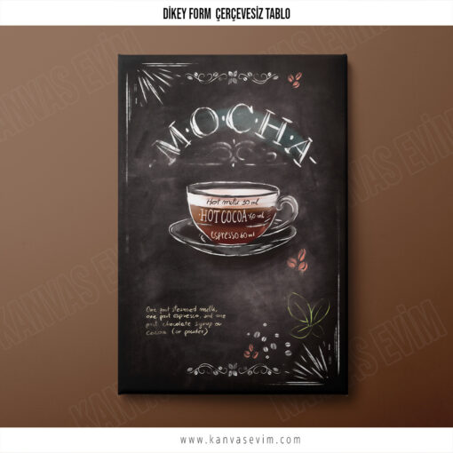 Mocha Yapılışı Tasarımı Cafe Ve Mutfak Dekorasyon Kanvas Tablo