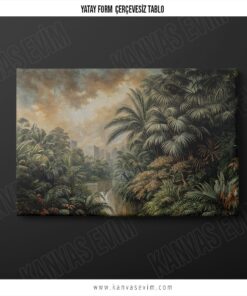 Yeşil Cennet ve Şehir Silüeti: Manzara Kanvas Tablo