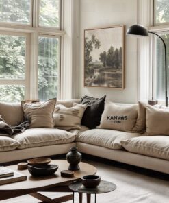 Vintage Rustik Tarzda Manzara Kanvas Tuval Tablo