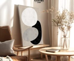 Minimalist Oval Tasarım Modern Minimalist Kanvas Tablo