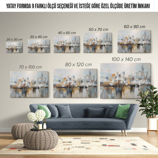 Modern Sehir Silueti Kanvas Tablo3