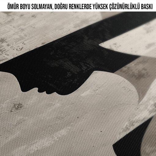 Sapkali Kadin Silueti Modern Minimalist Kanvas Tablo6
