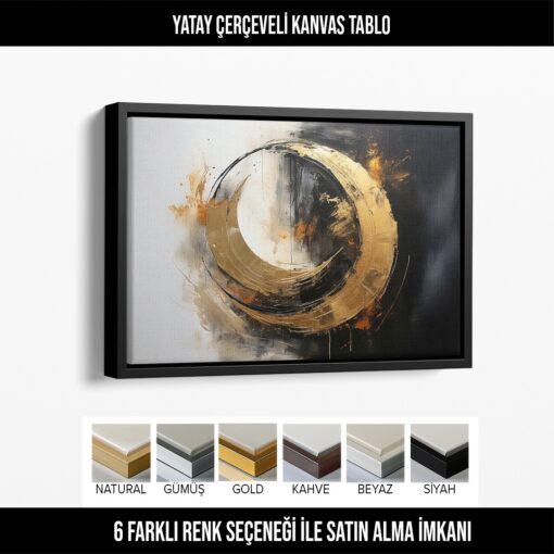 Altın Denge – Soyut Modern Kanvas Tablo