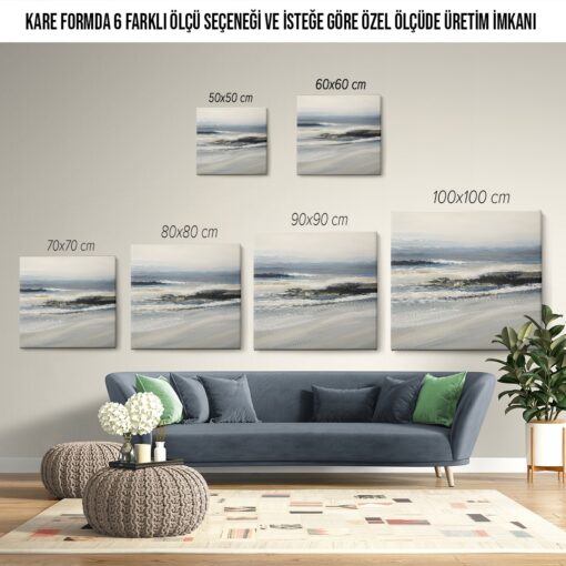 Modern Deniz Manzarali Yatay Kanvas Tablo – Cercevesiz Minimalist Tasarim4