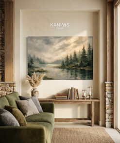 Doğa İçinde Huzurlu Göl Manzarası Kanvas Tablo