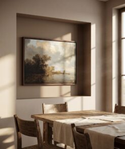 Vintage Doğa Ve Nehir Kanvas Tablo